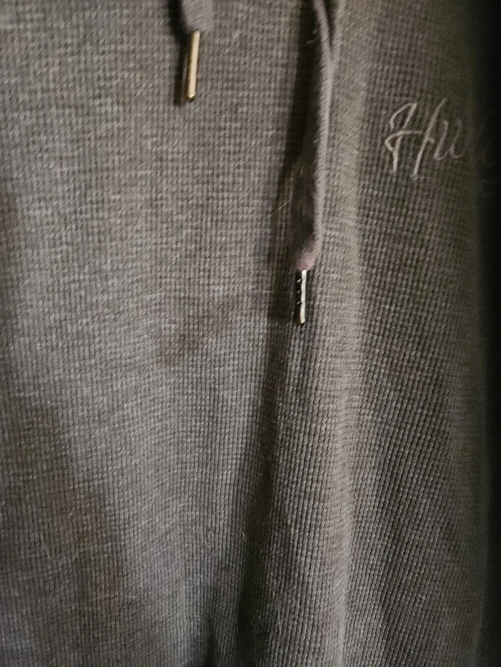 Hurley Men's Crewneck Waffle Knit Hoodie - Olive Brown
